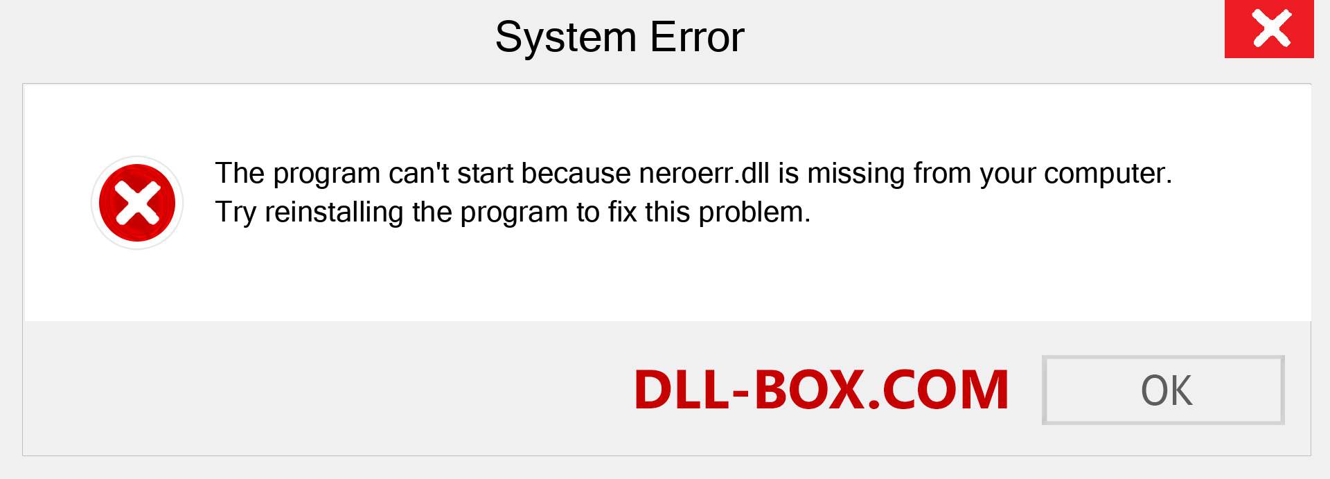  neroerr.dll file is missing?. Download for Windows 7, 8, 10 - Fix  neroerr dll Missing Error on Windows, photos, images